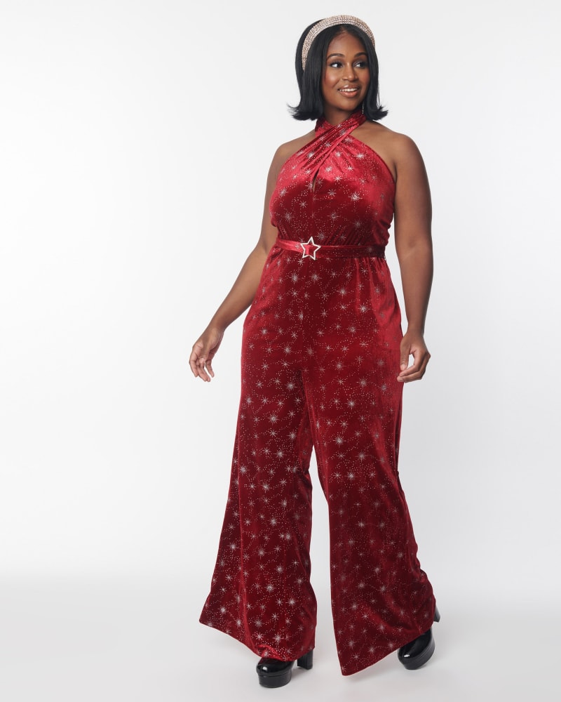 Silver velvet jumpsuit sales